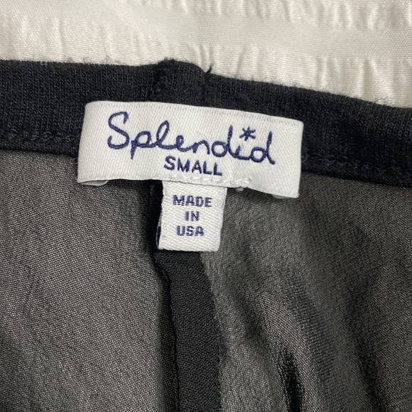 Splendid Womens Black Mesh Knit Shift Dress Modal 7/8 Sleeve Sheer Panel Size SP - Picture 8 of 9